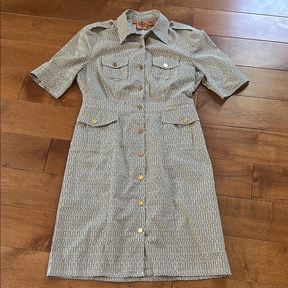 Tory Burch Geometric Button-Up Dress
